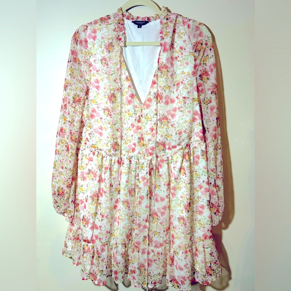 LUCKY BRAND FLORAL DRESS. SIZE L. P2P-19-20"